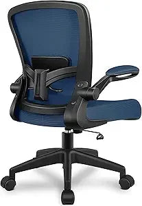 Breathable Mesh Ergonomic Office Chair with Adjustable High Back and Flip-up Armrests for Executive Use