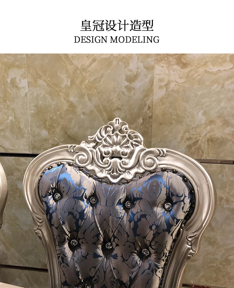 A07 French solid wood dining table and chair combination luxury carved dining table household rectangle