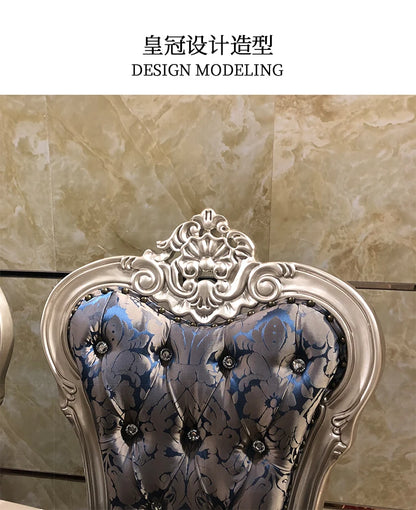 A07 French solid wood dining table and chair combination luxury carved dining table household rectangle