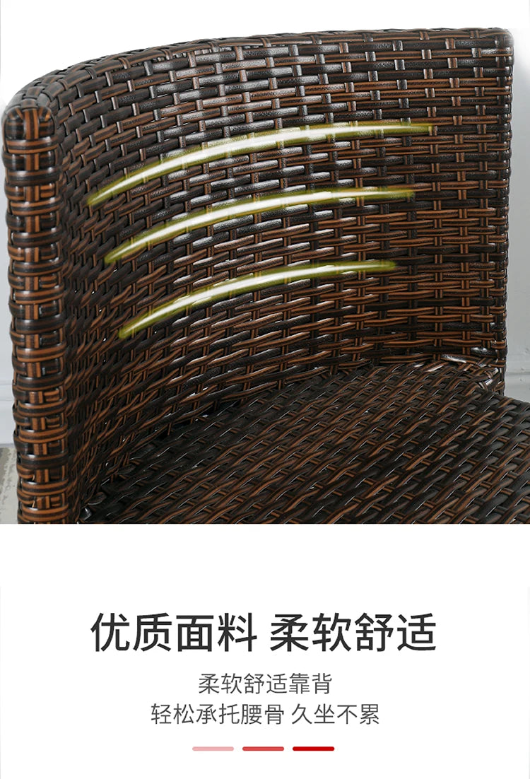 Balcony rattan chair three-piece outdoor courtyard combination small table and chair casual coffee table outdoor terrace rattan
