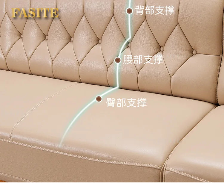 European leather sofa corner combination home high-end luxury living room new Chinese first layer cowhide solid wood