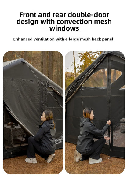 Mountainhiker 13.6㎡ Large Inflatable Tent Outdoor Camping 8-10 Person Tent Rainproof Family Awning Beach Quick Open Fishing Park