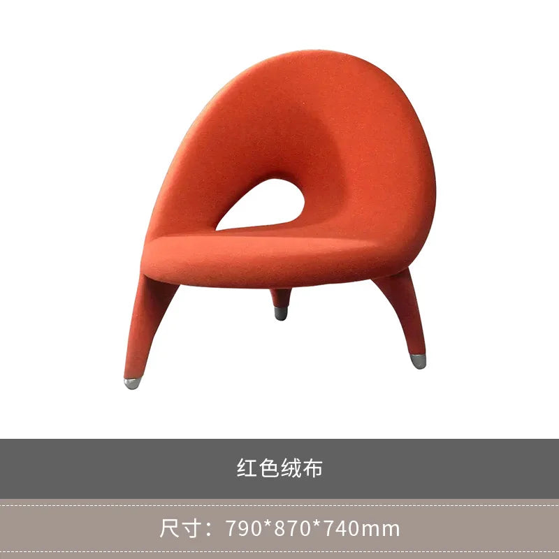Italian Minimalist Creative Single Fabric Sofa Modern Light Luxury Home Living Room Bedroom Wingback Chair