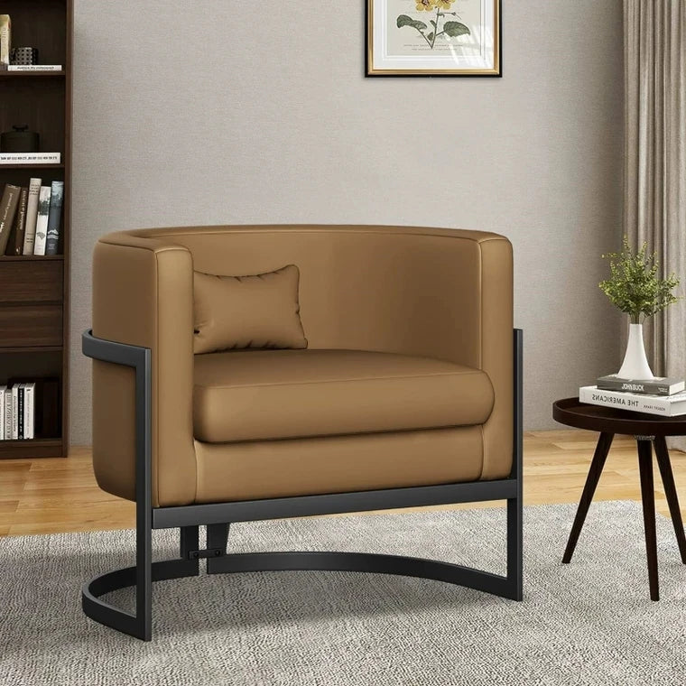 Luxury Living Room Chair Barrel Wide Arm Chair Club Single Leisure Accent Chair