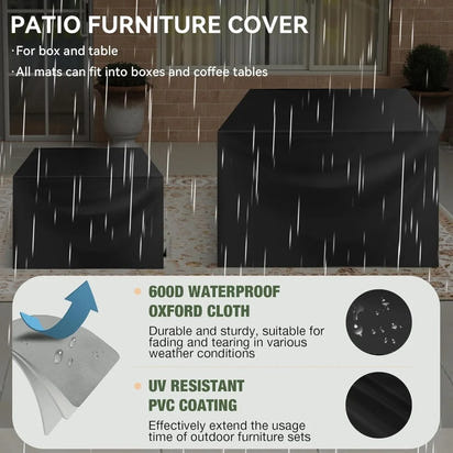 8 Piece Patio Furniture Set, Wicker Outdoor Furniture Set with Storage Box and Glass Top Table, Patio Sectional Set with Thicke