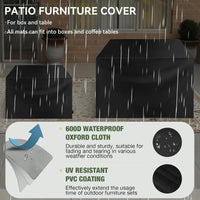 8 Piece Patio Furniture Set, Wicker Outdoor Furniture Set with Storage Box and Glass Top Table, Patio Sectional Set with Thicke