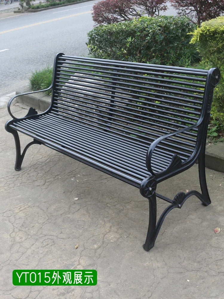 Park chair outdoor bench, cast iron art, community square leisure seat, courtyard outdoor shopping mall lounge area
