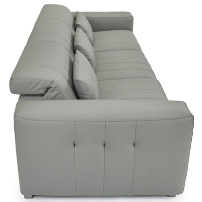 Dark Grey Genuine Leather Sectional Couches Luxury Electric Reclining Living Room Sofa