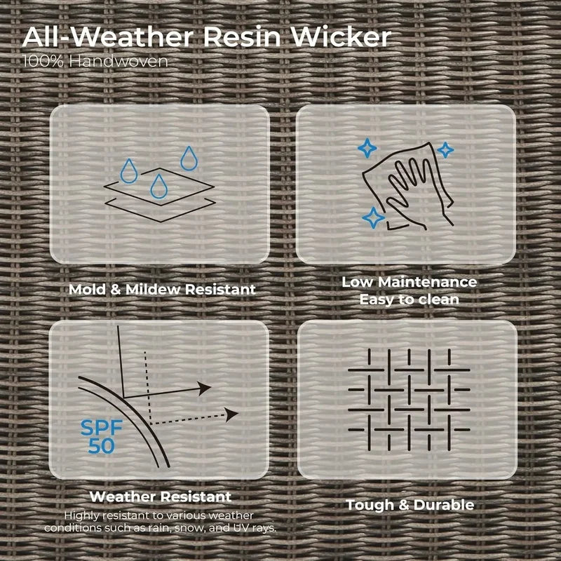 Swivel Rattan Chair with Removable Cushions for Outdoor Use, Perfect for Patios, Decks, and Sunrooms, Gray Cushions Included