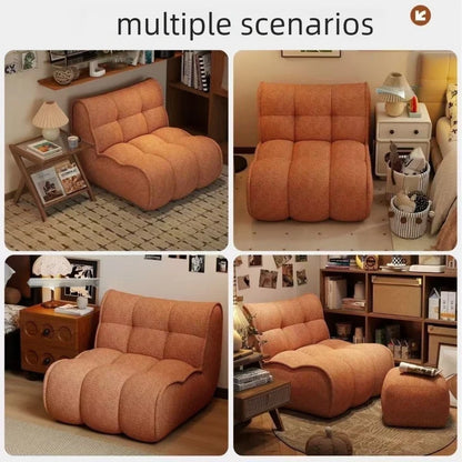 Lazy Sofa Single Leisure Sofa Chair Reclining Sleeping Balcony Bedroom Single Tatami Living Room Sofas with Footstool Furniture