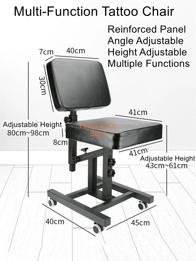 Upgraded Multi-Function Tattoo Chair with Swivel Wheels Tattoo Artist Chair
