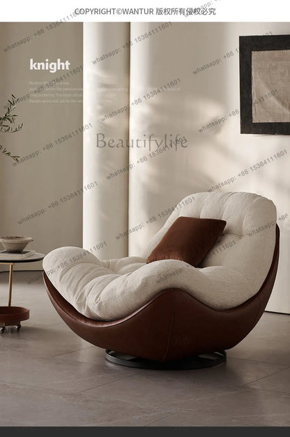 Italian minimalist rotating single chair modern creative sofa living room balcony lazy recliner