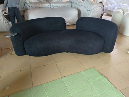 Reception Sofa Nordic Designer's Modern Luxury Curved Sofa High Quality Lambskin Fabric For Living Room Beauty So