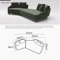 Sofa Italian leather fabric arc, sofa combination large apartment villa light luxury sofa