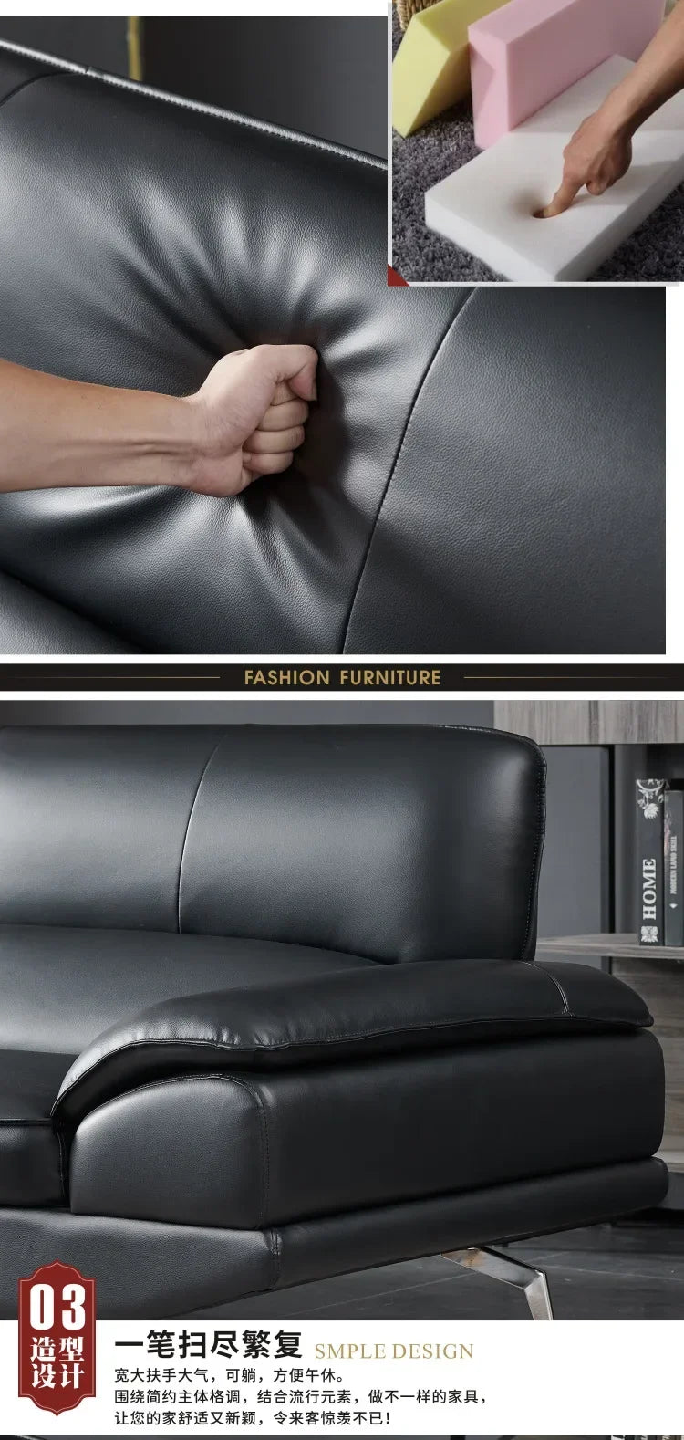 Modern simple office business combination sofa, reception sofa, office leather sofa, office tea sofa