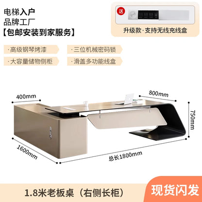 luxury L-shaped Boss Office Desk Modern Organizer Inventory Computer Desk Minimalist European Escritorio Oficina Furniture home