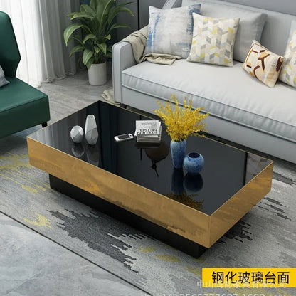 Large and small apartment light luxury marble living room square Italian minimalist coffee table   FT