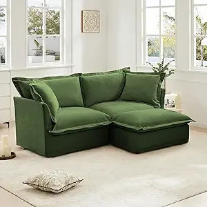 83.4” L-Shaped Comfy 2-Seat Sofa Couch Upholstered Deep Seat Couches With