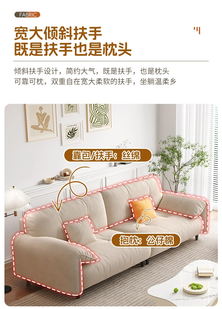 Large  Apartment Sofa Wood Lounge  Puffs Recliner Longer Sofa Modern Designer Luxury Nordic Muebles Para El Hogar Home Furniture