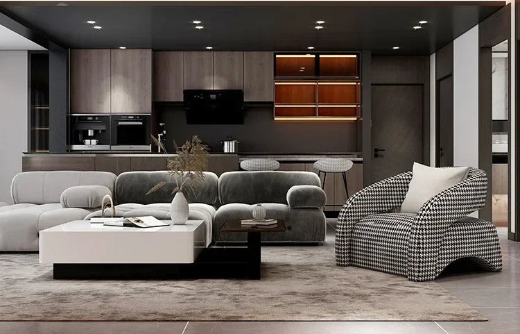 Internet celebrity single chair, living room lazy single sofa leisure chair, light luxury curved balcony chair