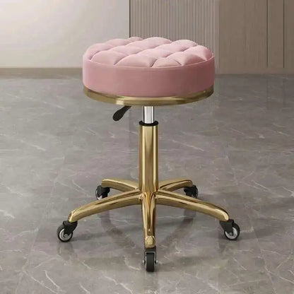 Barber Nail Salon Chair Swivel Wheels Rotating Salon Hair Stylist Barbershop Equipment Furniture Professional Rolling Silla