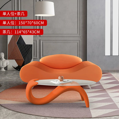 Bedroom sofa small apartment living room two people small orange modern simple beauty salon room personalized creative furniture