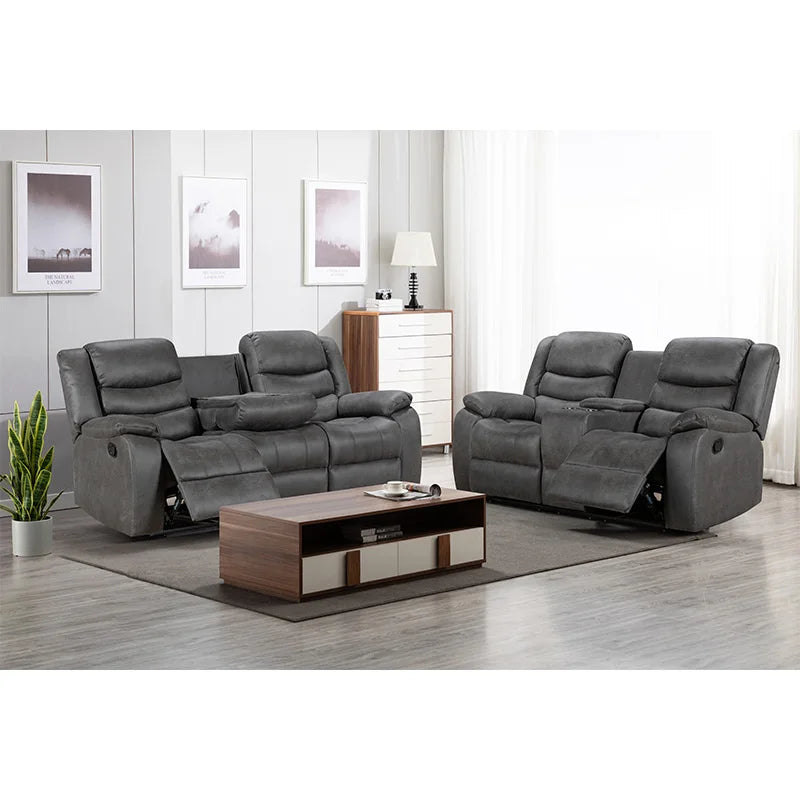 Modern Executive Electric Recliner Sofa Set Multi-Function Leather Fabric Extendable Features for Living Room Furniture