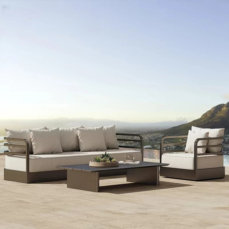 Outdoor Garden Furniture Modern Aluminum Outdoor Sofa Set Garden Furniture Metal Hotel Furniture Waterproof Lounge Set