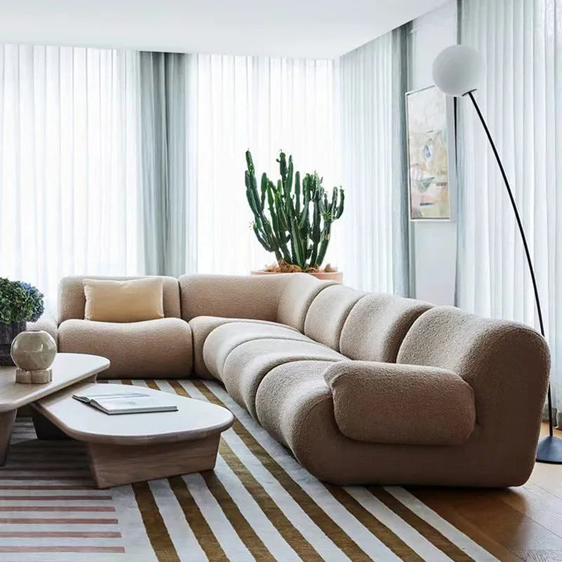 Module combination wabi-sabi wind living room sofa small apartment corner sofa