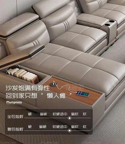 Cozy Genuine Leather Sofas Fancy Living Room Reclining Italian Sofa Modern Luxury Divani Da Soggiorno Apartment Furniture