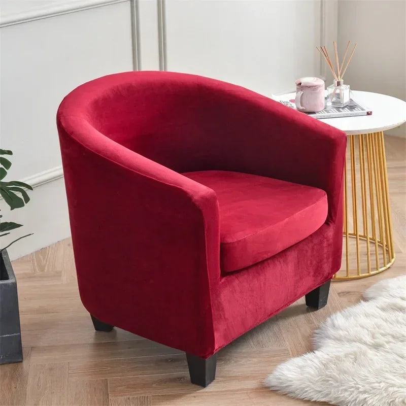 Velvet Arc Seat Sofa Cover Elastic Club Armchairs Covers Living Room Single Seat Tub Couch Slipcovers With Seat Cushion Covers