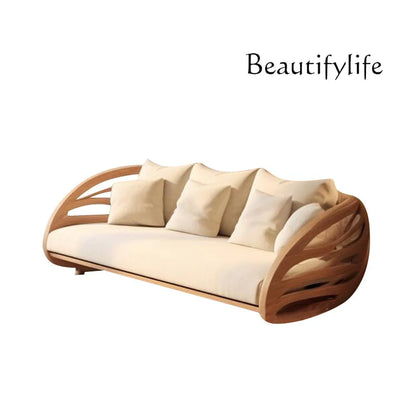 couch Minimalistic Wooden Sofa Stools Recliners Modern 3 Seater Lazy Living Room Couch Lounge