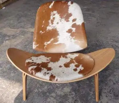 Modern Lounge Shell Chair Three-Legged Shell Chair Ash Plywood Fabric Upholstery Living Room Furniture