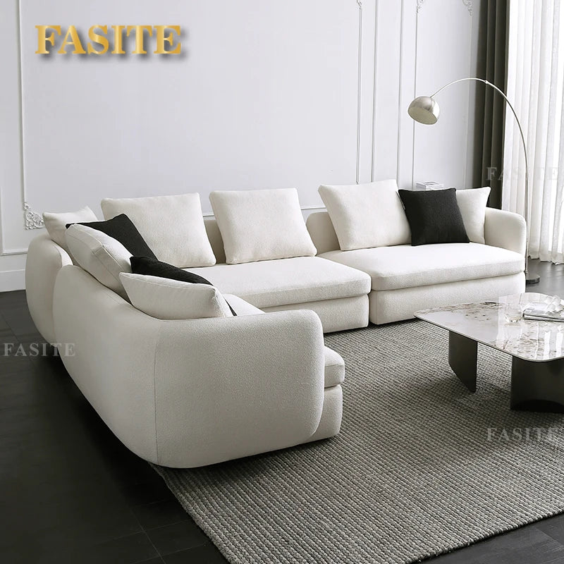 Italian Minimalist Fabric Sofa Detachable and Washable Living Room Modern Minimalist Combination Small Apartment High profile