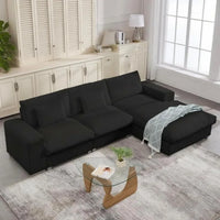 U Shaped Cloud Couch Sectionals Comfy White Sectional Couches for Living Room Modern Oversized Modular Sofas, Corduroy Large Big