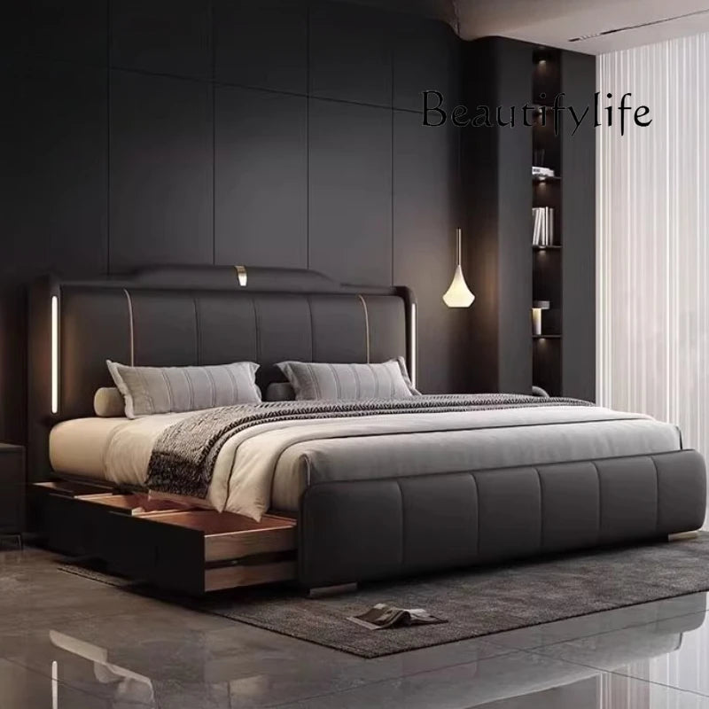 180x200 cm Double bed frame king size frame headboard with 3 drawer storage luxury home bedroom bed queen cama king furniture
