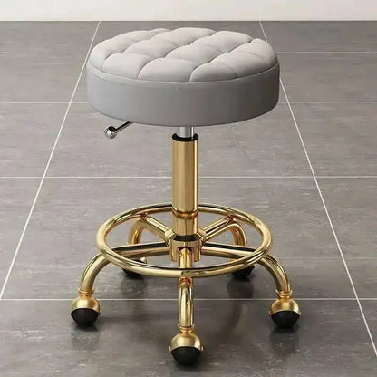 Barber Hairdressing Salon Chairs Gold Beauty Makeup Chair Furniture Office Desk Stool With Wheels Swivel Lifting Round Stools