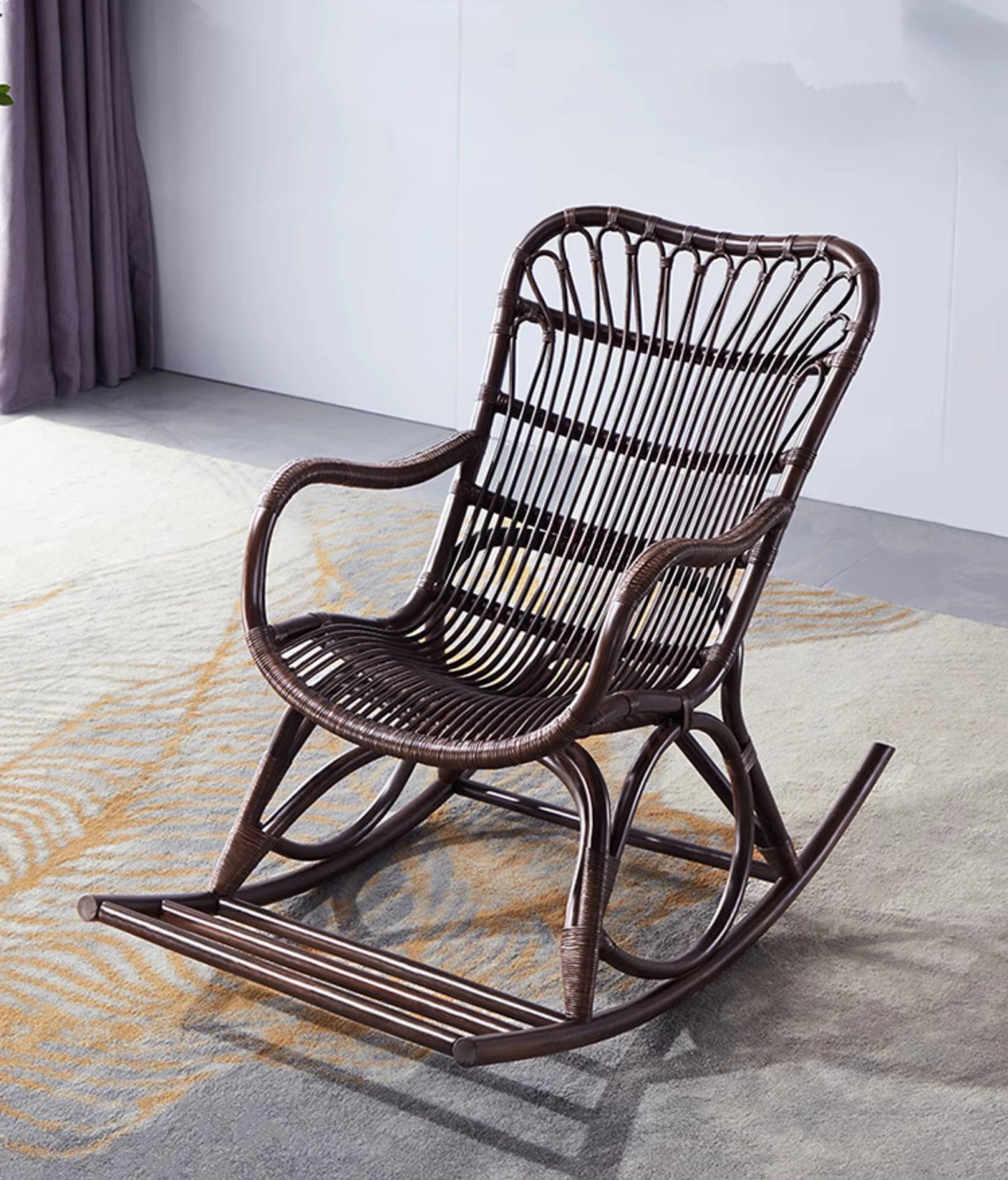 Modern Rattan Swing Chair Multi-Scene Recliner Living Room Balcony Lazy Sofa Vacation Rental Portable Leisure Seat