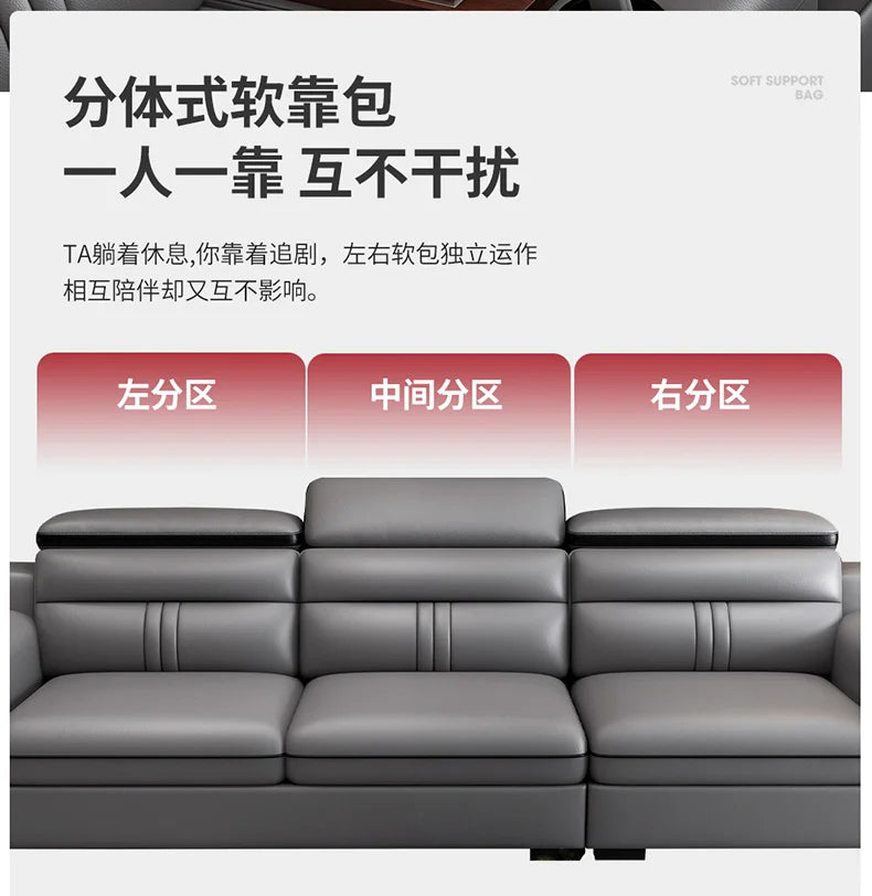Genuine Leather Modern Sofas Luxury Classic Bedrooms Cinema Sofas Comfortable Straight Muebles Para El Hogar Home Accessories