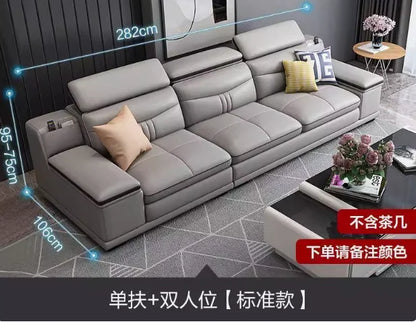 Cozy Genuine Leather Sofas Fancy Living Room Reclining Italian Sofa Modern Luxury Divani Da Soggiorno Apartment Furniture