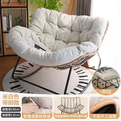 Rocking Chair Rattan Chair Nap Sleeping Recliner Adult Balcony Leisure Lazy Sofa Living Room Single Sofa Outdoor Sofa Chair