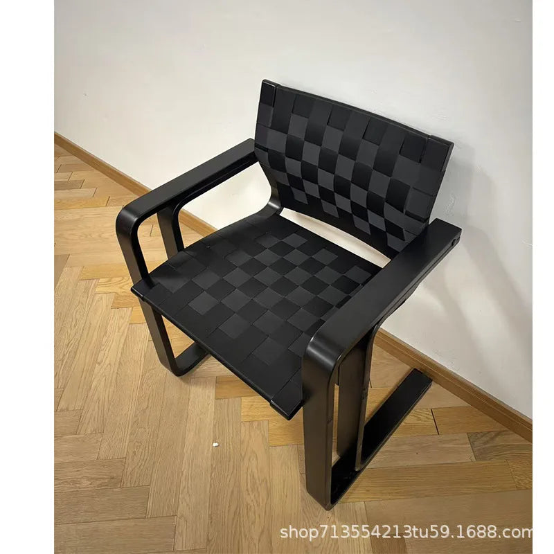 Danish designer, woven dining chair, wabi sabi wind, medieval solid wood retro, armrests, desk, office chair