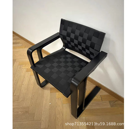 Danish designer, woven dining chair, wabi sabi wind, medieval solid wood retro, armrests, desk, office chair