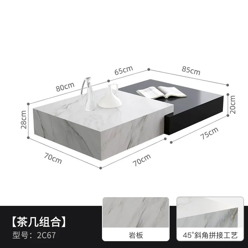 Italian Minimalist Rock Slab Coffee Tables Modern Minimalist Living Room Designer Coffee Table Creative Home Furniture FYCT