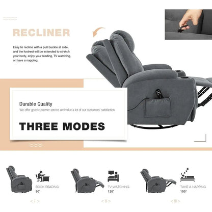 Dual Motor Power Lift Recliner for Elderly Adults with Heat Massage Lay Flat Feature Wireless Remote Cup Holder Customizable