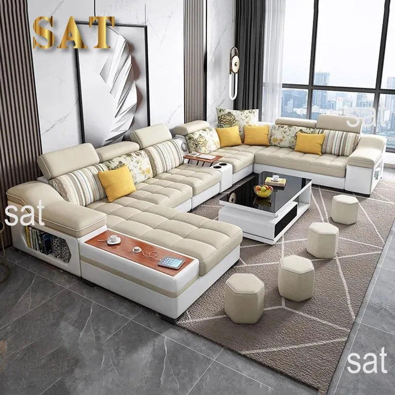 +··Creative Minimalist Living Room Sofas Lazy Nordic Leather Sofas Designer Living Room Sofas Lounge Koltuk Takımı Home Furnitur