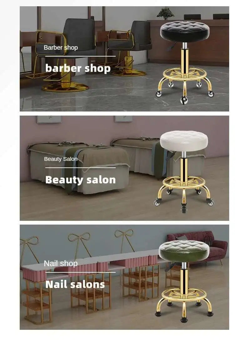 Luxury Rotating Barber Chair for Beauty Salon Modern Metal Movable Backrest Office Chairs Creative Salon Chair for Hair Salon