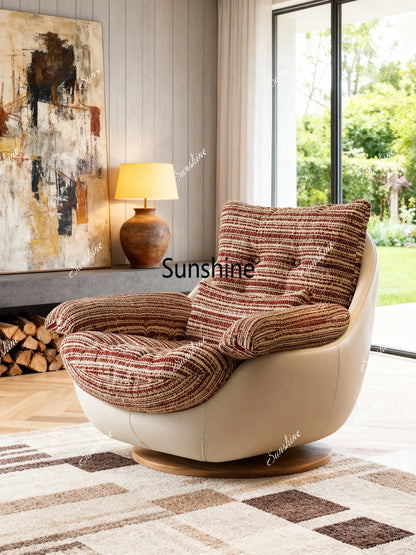 Medieval sofa chair light luxury high-end chair single rotating lazy leisure chair