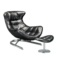 AANew Style Italian Single Leather Sofa Chair Living Room Light Luxury Bedroom Modern Wingback Chair Leisure Chair Recliner Ss 7