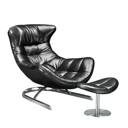 AANew Style Italian Single Leather Sofa Chair Living Room Light Luxury Bedroom Modern Wingback Chair Leisure Chair Recliner Ss 7